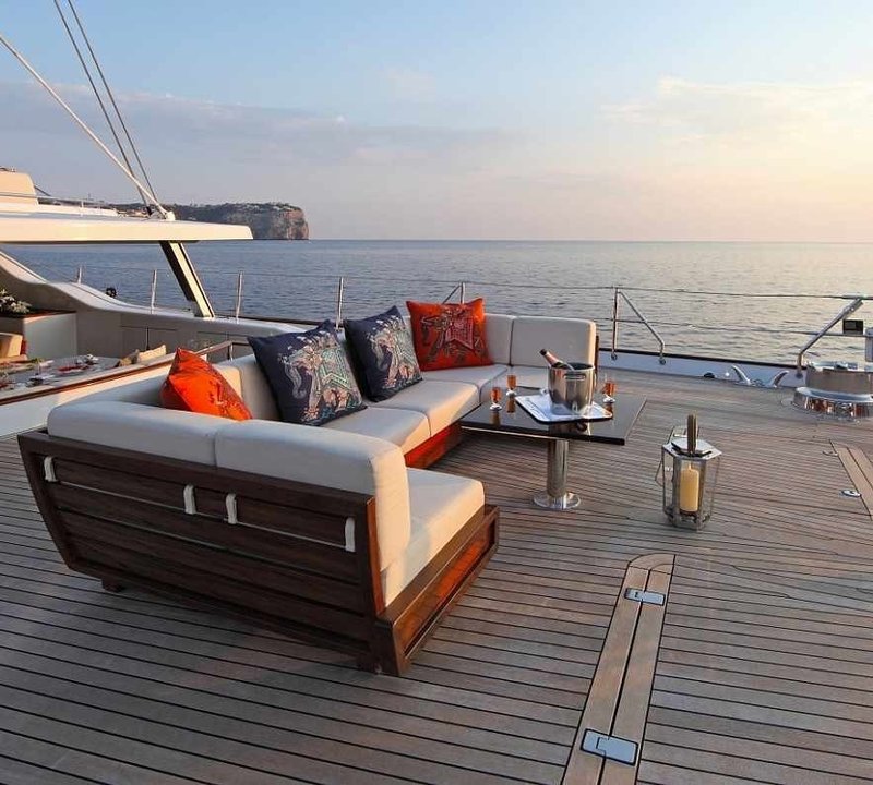 Aft Deck On Board Yacht PRANA