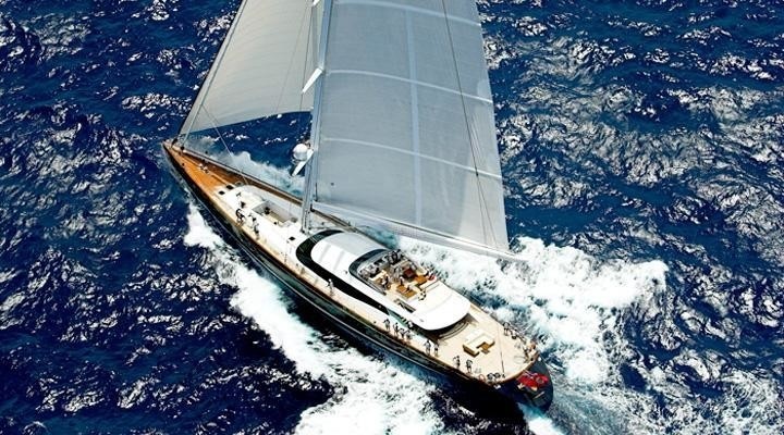 From Above Aspect Aboard Yacht PRANA