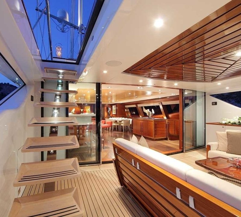 Sun Deck Access Aboard Yacht PRANA