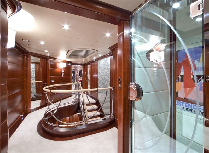 Elevator With Stairway On Yacht LATITUDE