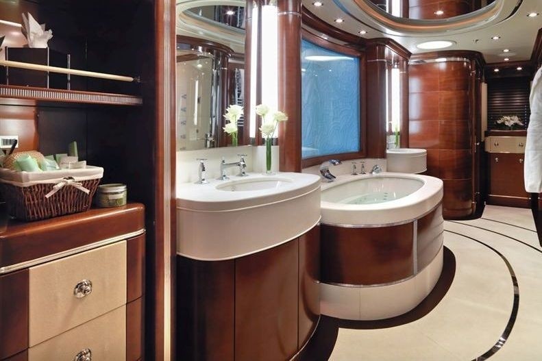 Main Master Bath On Yacht LATITUDE