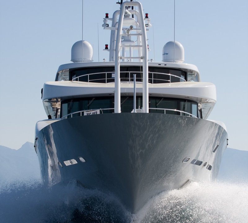 Ship's Bow On Yacht SYNA