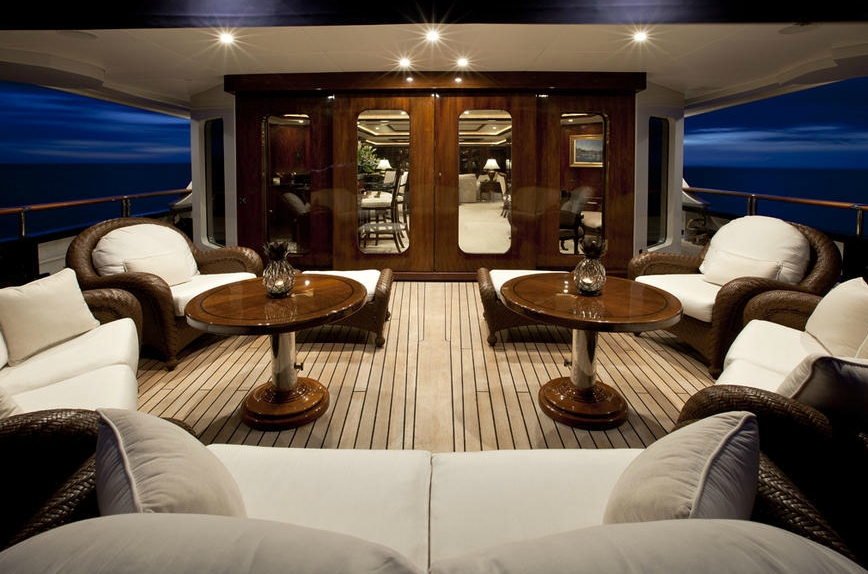 Evening: Yacht NOBLE HOUSE's Premier Aft Deck Captured