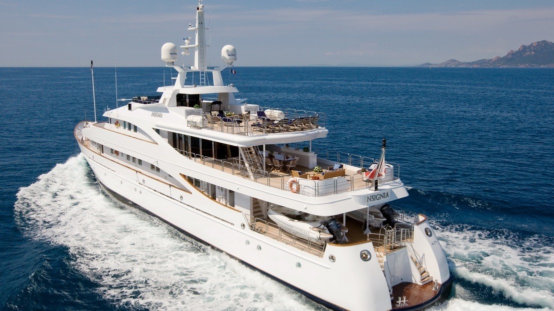 Aft Aspect: Yacht INSIGNIA's Cruising Pictured