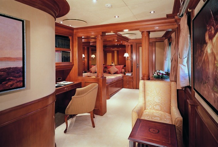 Office Zone: Yacht INSIGNIA's Cabin Pictured