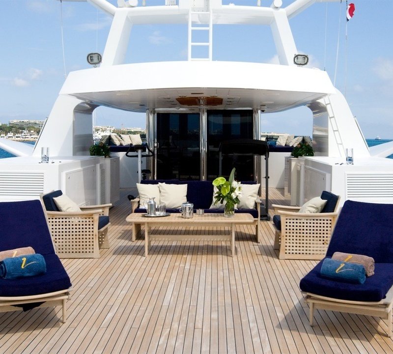 Sun Deck Lounging On Board Yacht INSIGNIA