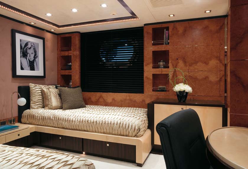 Sitting: Yacht SELENE's Twin Bed Cabin Captured