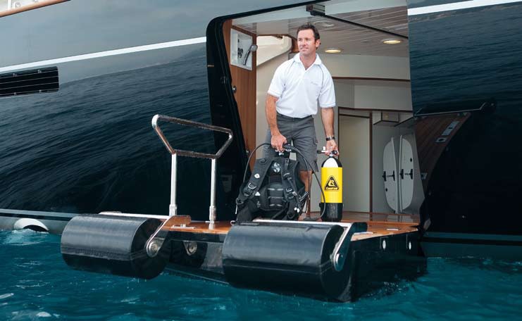 Ship's Tender Portside On Board Yacht SELENE