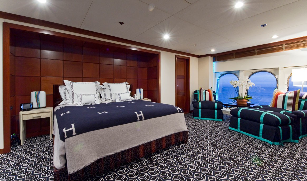 Berth: Yacht DIAMOND A's Main Master Cabin Captured