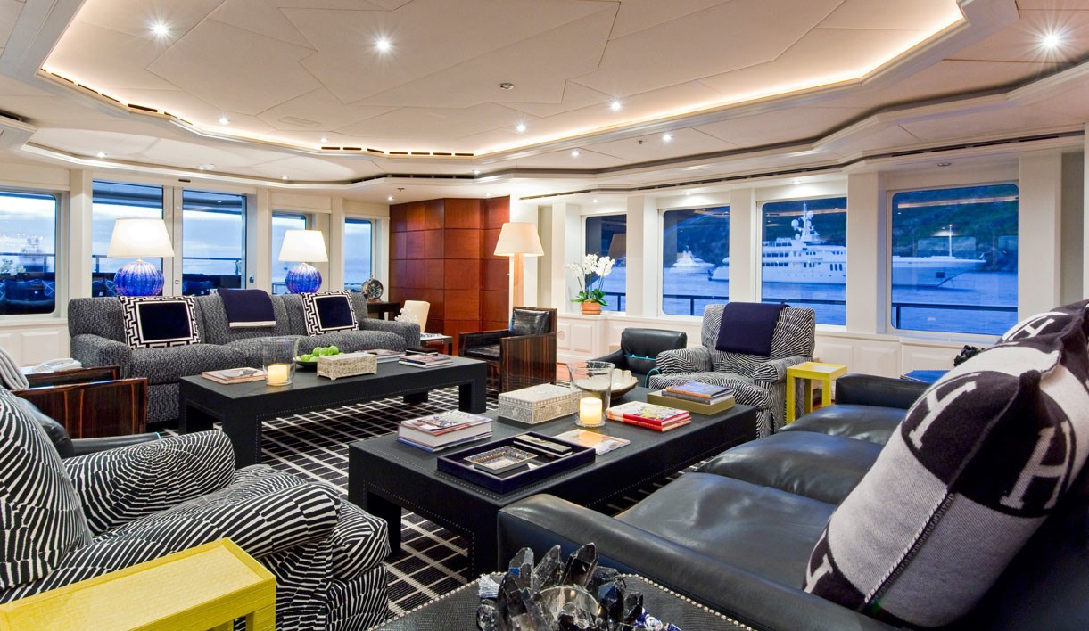 Premier Saloon Aft Aspect On Board Yacht DIAMOND A