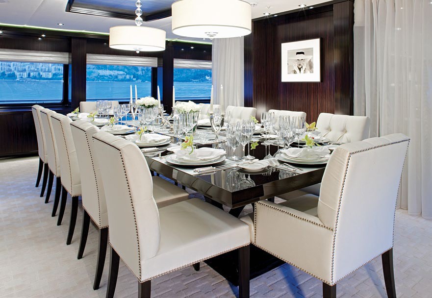 Night Time: Yacht CARPE DIEM's Eating/dining Saloon Captured