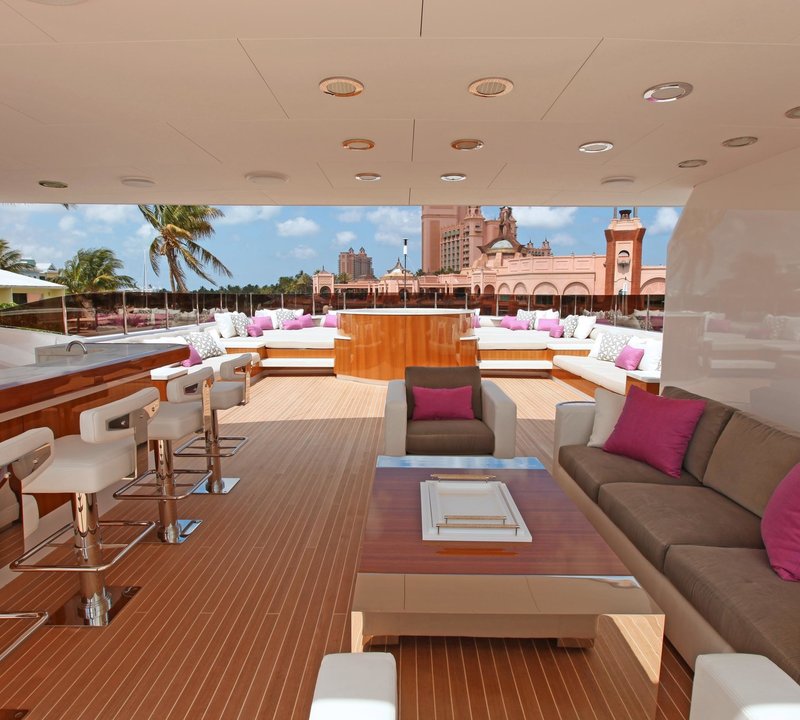 Sun Deck Sitting Under Hardtop On Yacht CARPE DIEM
