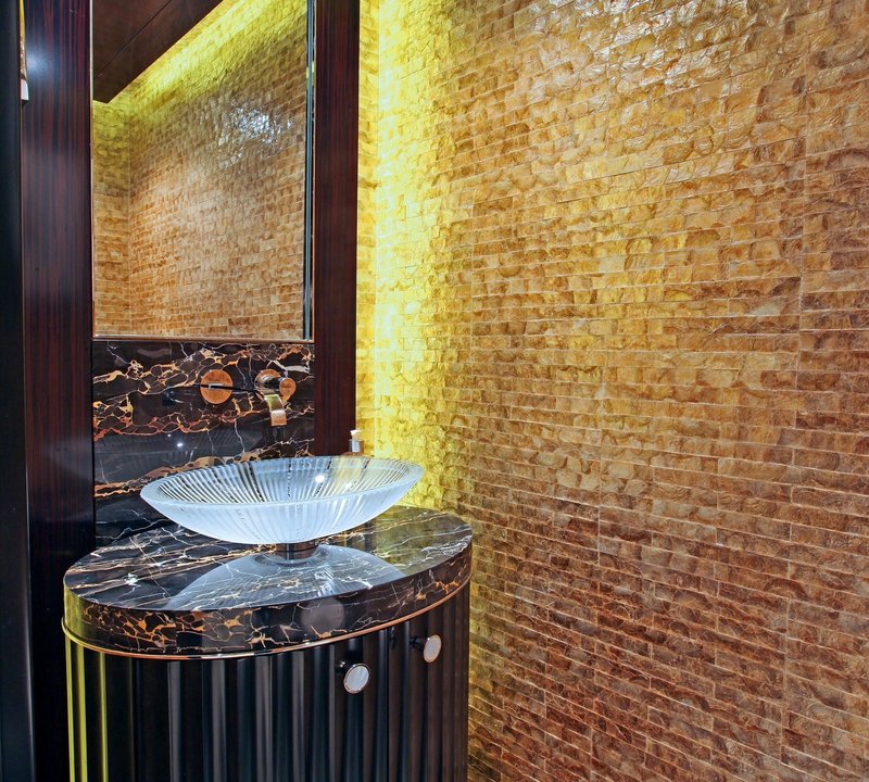 Close Up: Yacht CARPE DIEM's Guest's Bath Pictured