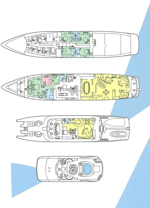 Deck Plans / Map Aboard Yacht FAM