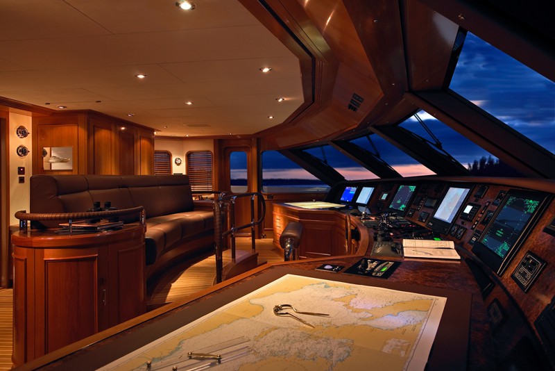 Sunset Dusk: Yacht BLUE MOON's Bridgedeck Photograph