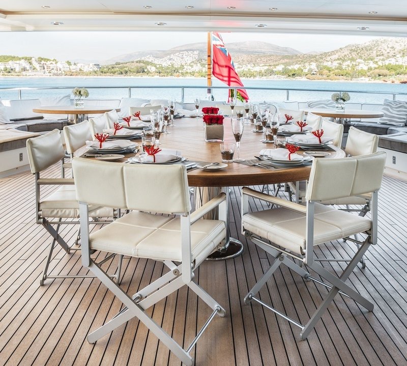 aft deck al fresco dining area
