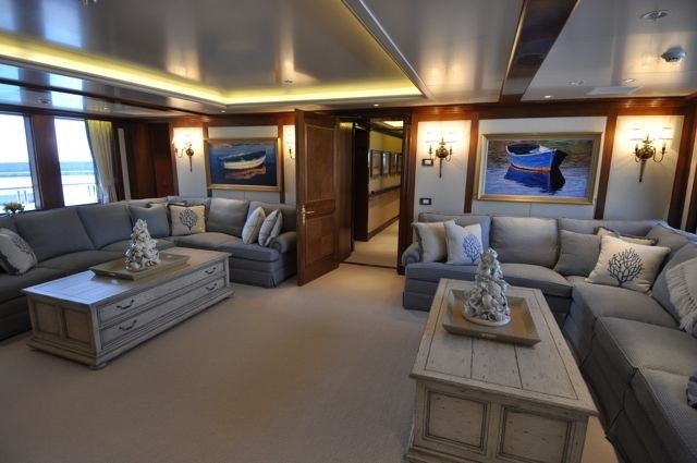 Boat Deck Lounging Movie Cinema On Board Yacht LADY KATHRYN V