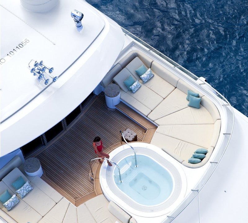 Above: Yacht LADY BRITT's Jacuzzi Pool Pictured