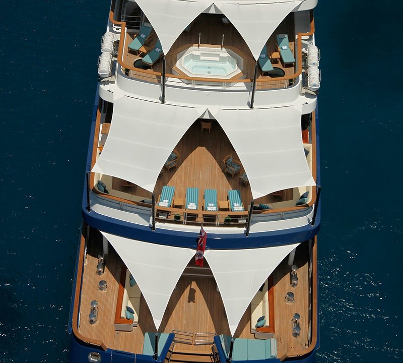 From Above Aspect Aboard Yacht POLAR STAR
