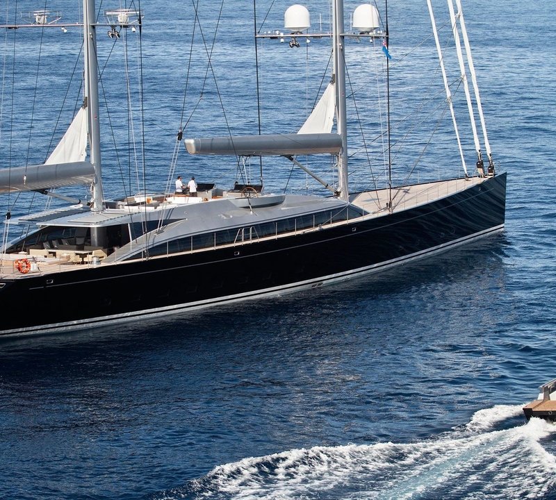 Profile Aspect Including Ship's Tender Aboard Yacht VERTIGO