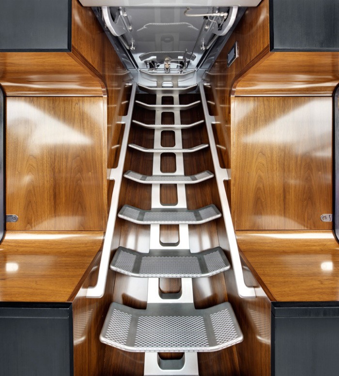 Helm Staircase On Yacht VERTIGO