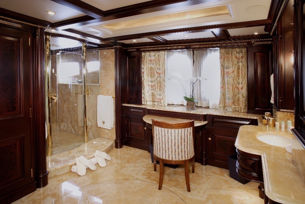 Showering: Yacht FREEDOM's Main Master Bath Captured