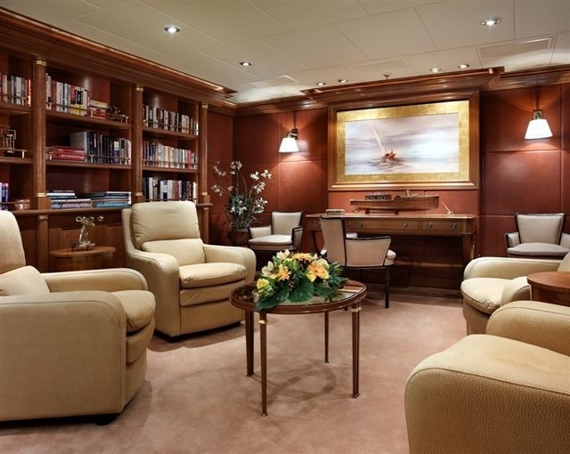Bridgedeck Deck Television Area On Yacht LAUREL