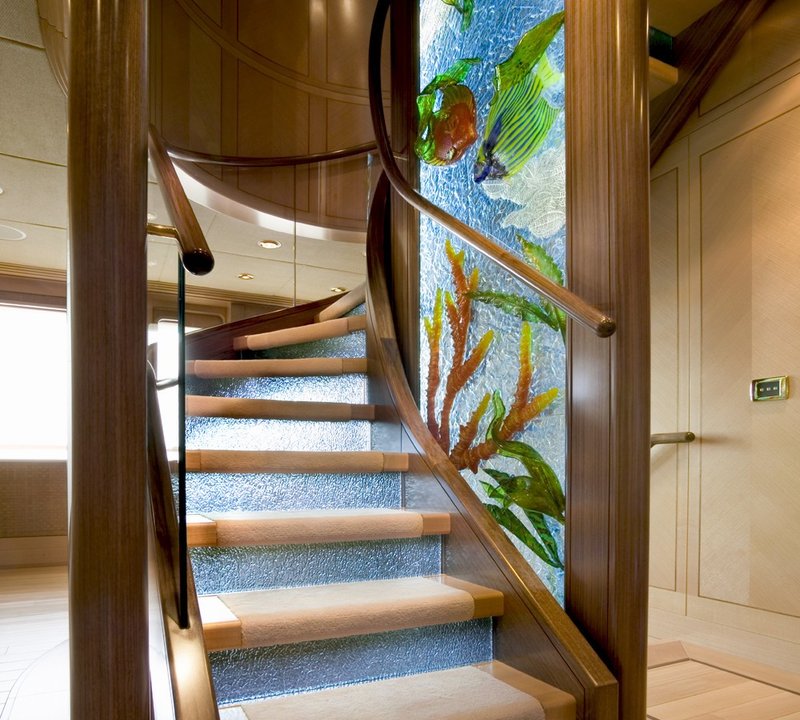 Stairway On Board Yacht LAUREL