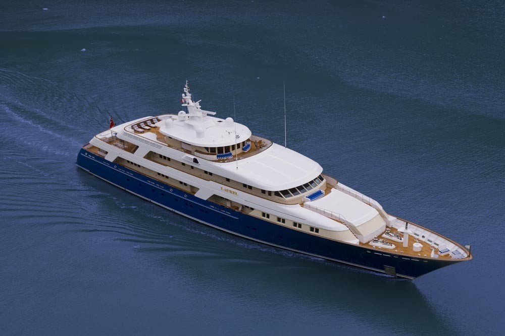 From Above Aspect On Board Yacht LAUREL