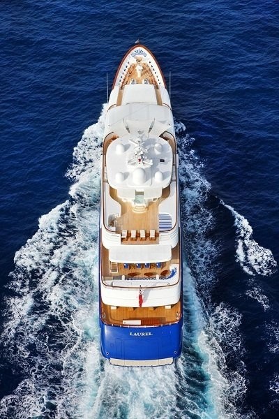From Above Aspect On Board Yacht LAUREL
