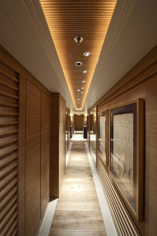 Art: Yacht NAIA's Hallway Pictured