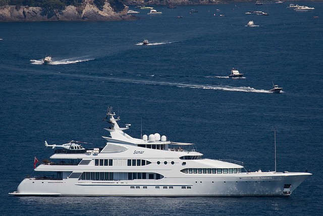 From Above Profile Aspect On Yacht SAMAR