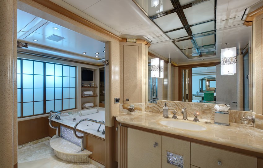 Main Master Bath On Board Yacht PEGASUS VIII