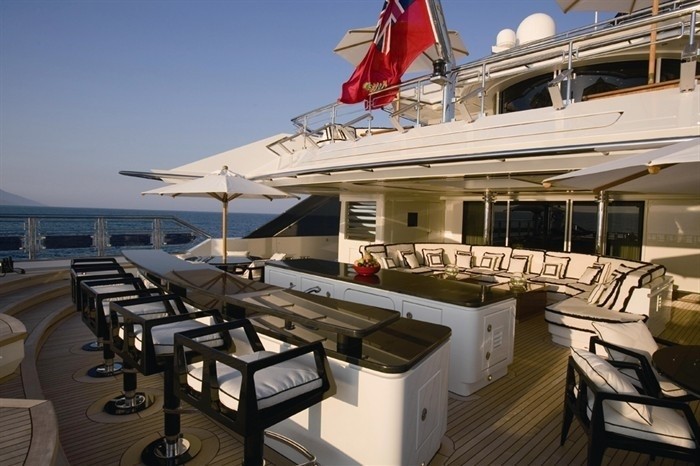 Drinks Bar: Yacht ALFA NERO's Sun Deck Pictured