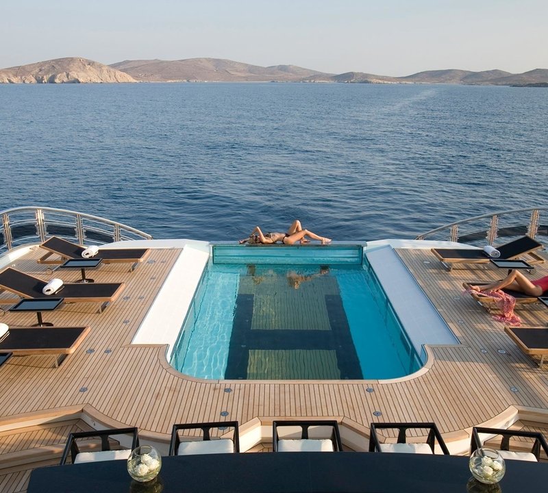Swimming Pool Aboard Yacht ALFA NERO