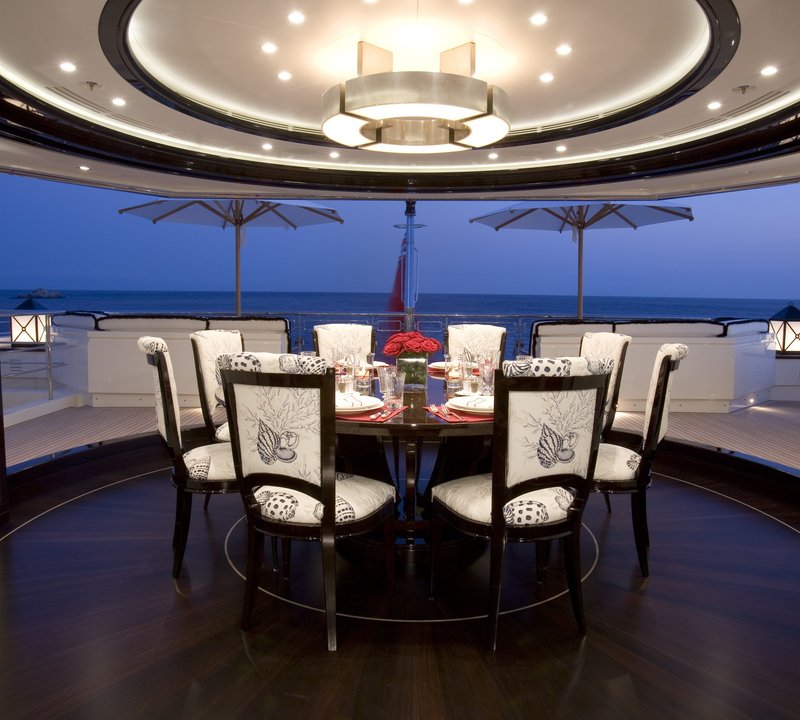 External Eating/dining Aboard Yacht ALFA NERO