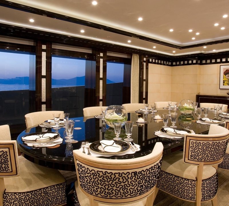 Inside Eating/dining Aboard Yacht ALFA NERO