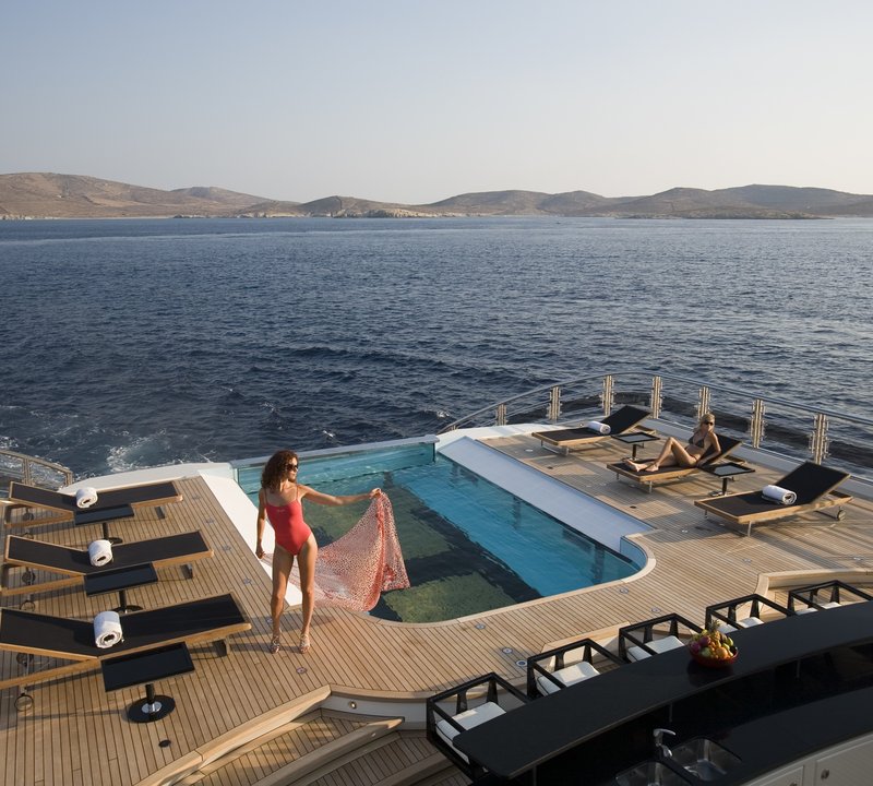 Swimming Pool Including Sunshine Lounging On Yacht ALFA NERO