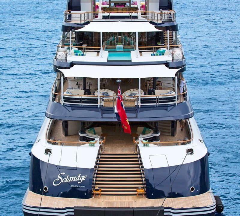 Aft Deck By Daytime On Board Yacht SOLANDGE