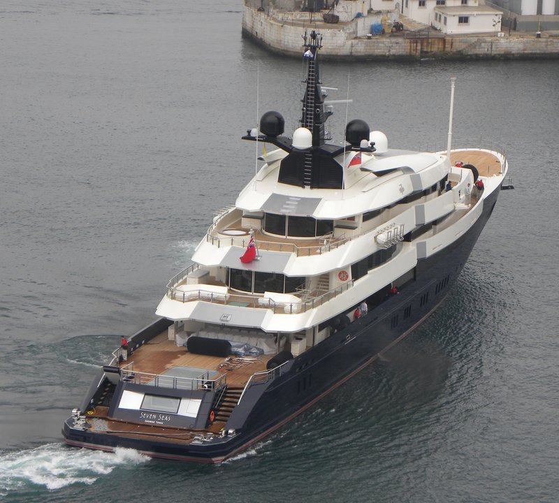 Aft From Above Aspect On Board Yacht SEVEN SEAS