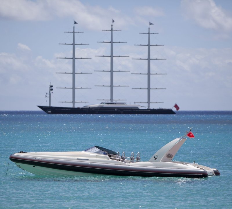 Ship's Tender Aboard Yacht MALTESE FALCON