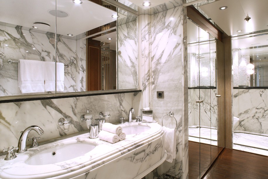 Double Sized Stateroom Bath On Yacht MOONLIGHT II