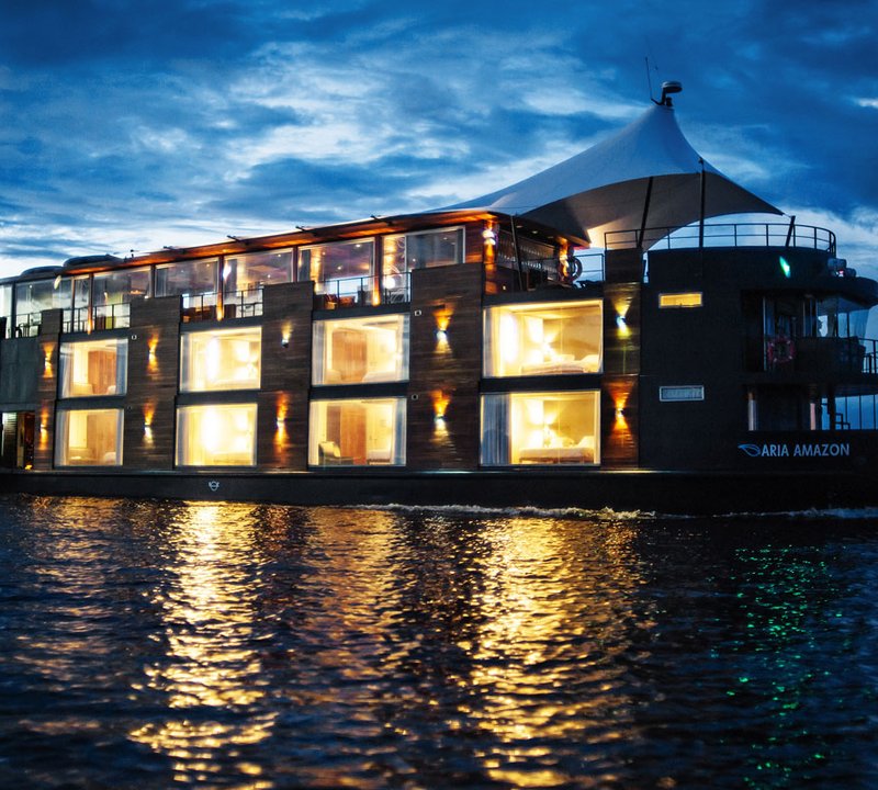 Aria Amazon Exterior View Evening