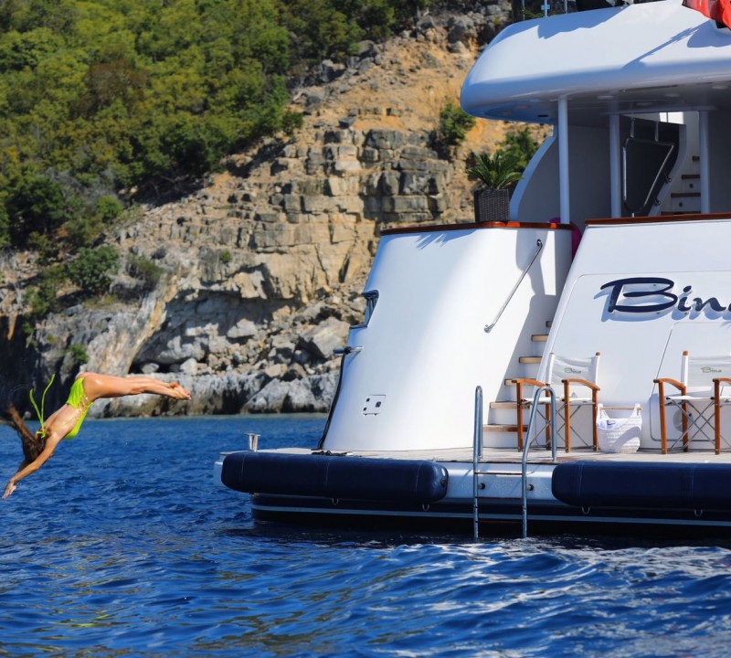 Bina at anchor_Shell Beach_St Barths_Taylor Chien