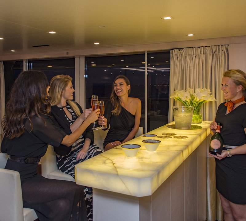 Enjoying The Evening On Superyacht