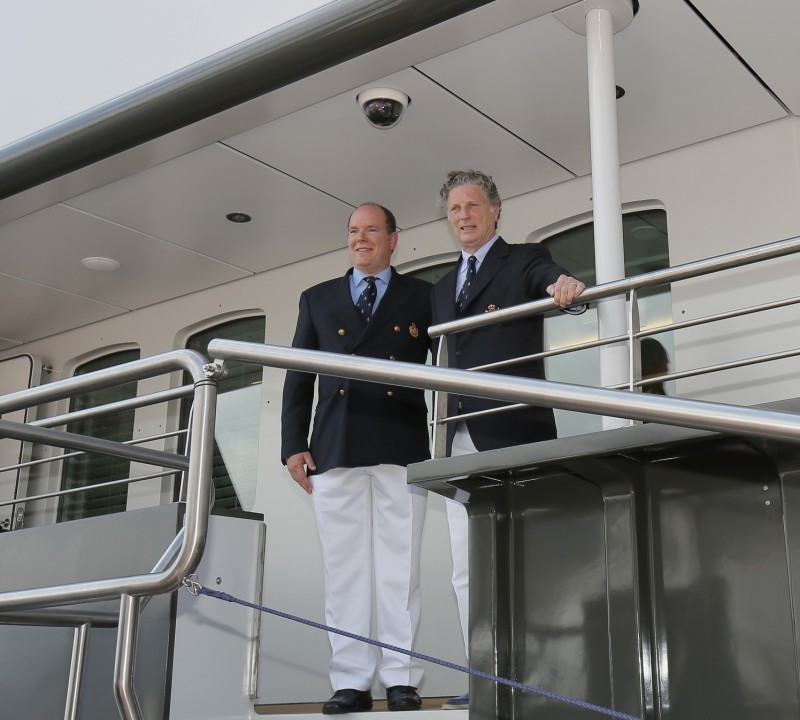 HSH Prince Albert II and Mr Fiat aboard Explorer Yacht YERSIN - Photo by Ameller