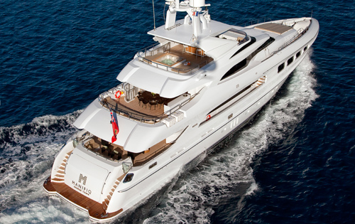 Luxury Charter Yacht MANIFIQ Stern running shot