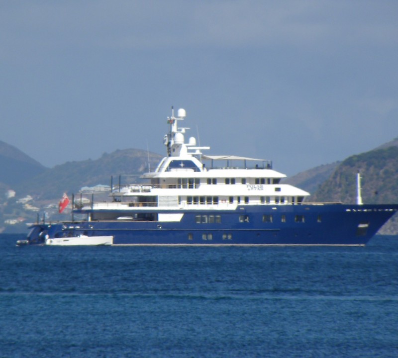 Luxury charter yacht POLAR STAR near Pinney's Beach on Nevis, Caribbean - Photo by Scott Henderson