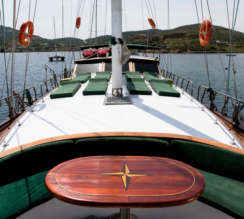View from foredeck aft