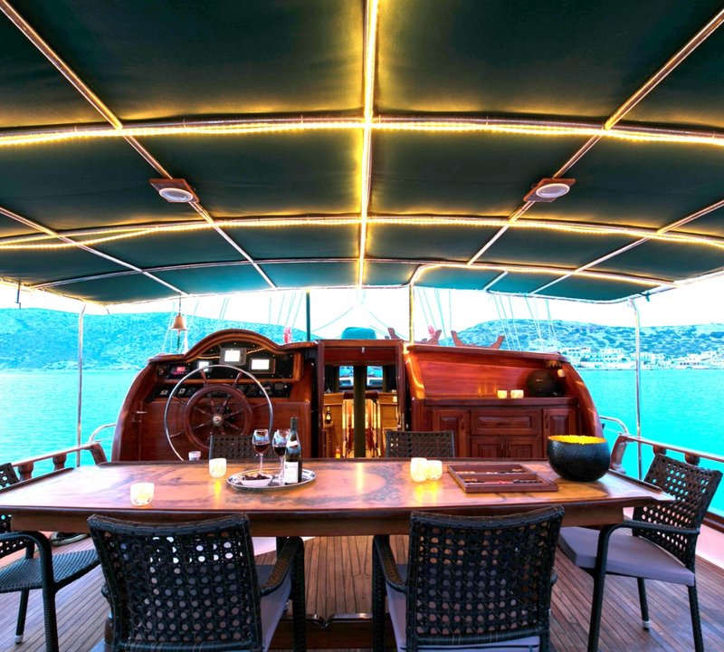 Aft deck in the evening